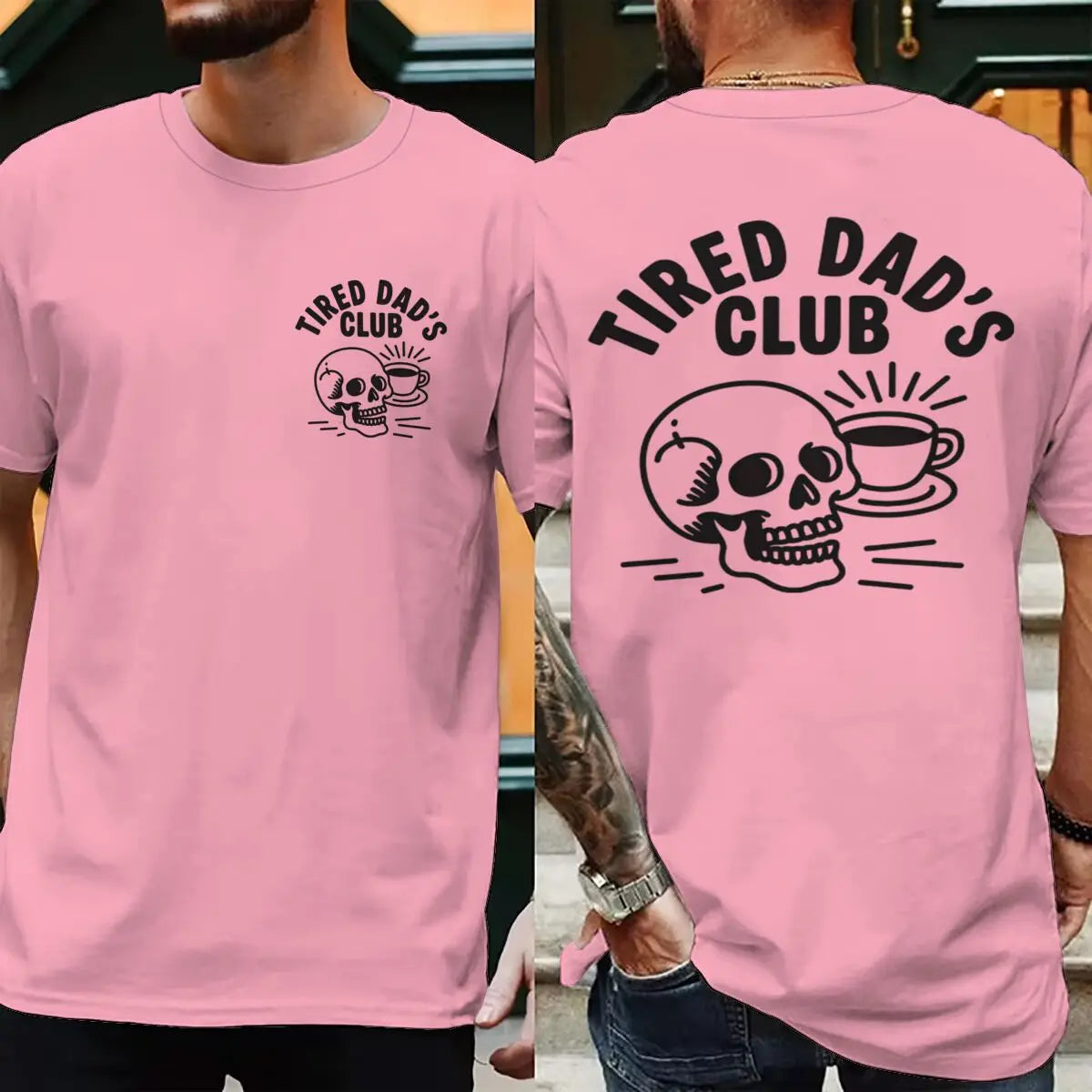 Men Creative Printing Short Sleeve Father's Day Gifts Casual Tops Mens Clothing Tired Dads Club Shirt Tired Dads Club T-shirts