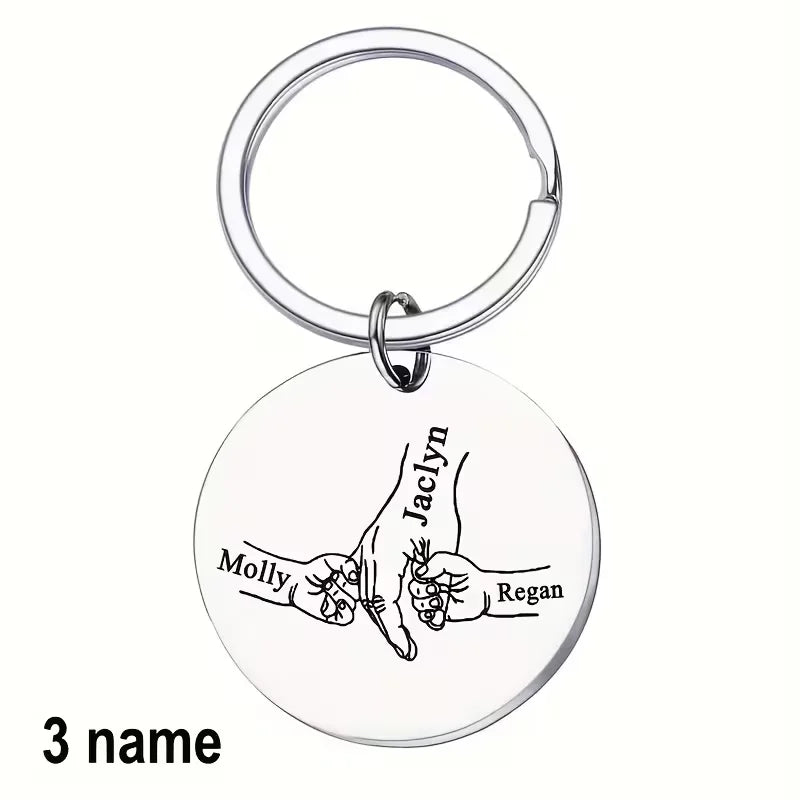 Creative Personalized Name Stainless Steel Key Tag Car Key Ornament Suitable for Father's Day Mother's Day Christmas Brother's H
