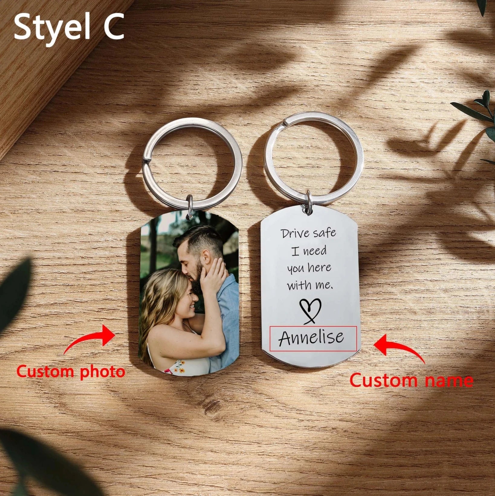 Personalized Drive Safe Keychain — Custom Photo Father's Day Gift for Dad