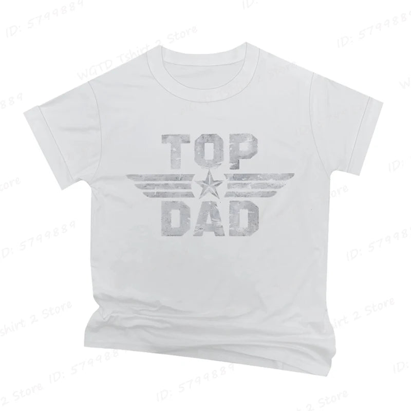 Top Dad Letter Print T-shirt, Men's Casual Comfy Short Sleeve Crew Neck Tees, Father's Day Tshirt, Dad Gifts, Men's Clothing