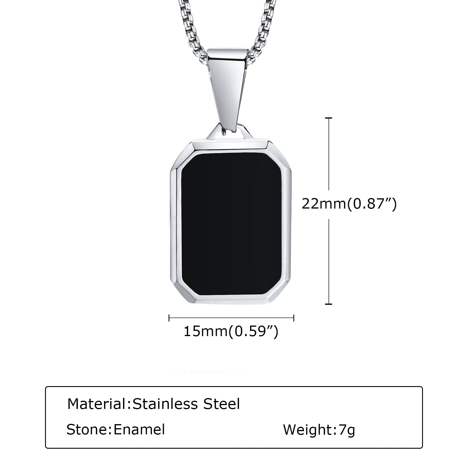 Trendy Pendant Necklaces for Men,Square Natural Stone Stainless Steel Necklaces,Hip Hop Healing Jewelry Gifts for Husband Dad