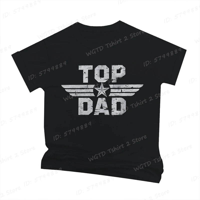 Top Dad Letter Print T-shirt, Men's Casual Comfy Short Sleeve Crew Neck Tees, Father's Day Tshirt, Dad Gifts, Men's Clothing