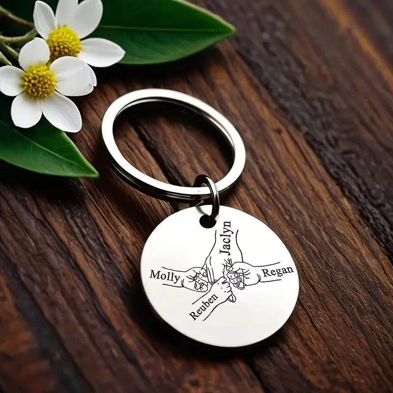 Creative Personalized Name Stainless Steel Key Tag Car Key Ornament Suitable for Father's Day Mother's Day Christmas Brother's H