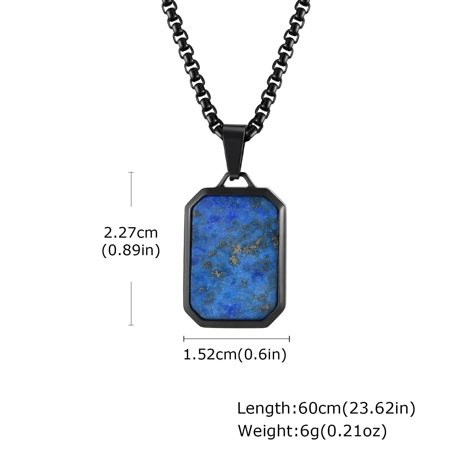 Trendy Pendant Necklaces for Men,Square Natural Stone Stainless Steel Necklaces,Hip Hop Healing Jewelry Gifts for Husband Dad