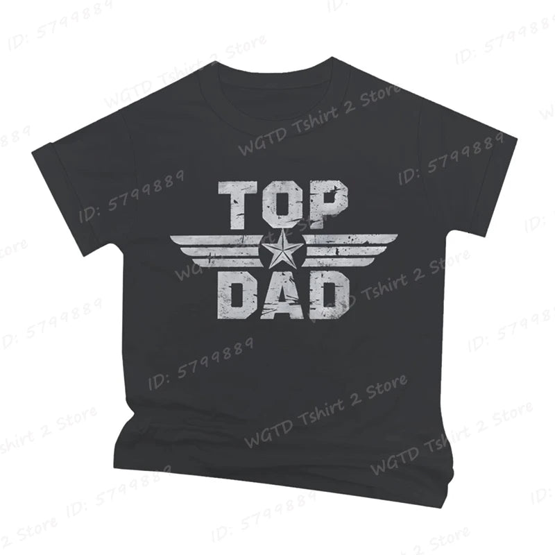 Top Dad Letter Print T-shirt, Men's Casual Comfy Short Sleeve Crew Neck Tees, Father's Day Tshirt, Dad Gifts, Men's Clothing