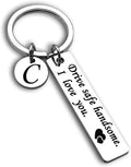Drive Safe Keychain 26 Letters Key Chains Gifts for Boyfriend Couple Husband Dad Christmas Birthday Valentines Day Gifts