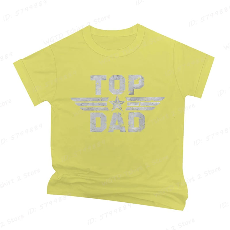 Top Dad Letter Print T-shirt, Men's Casual Comfy Short Sleeve Crew Neck Tees, Father's Day Tshirt, Dad Gifts, Men's Clothing