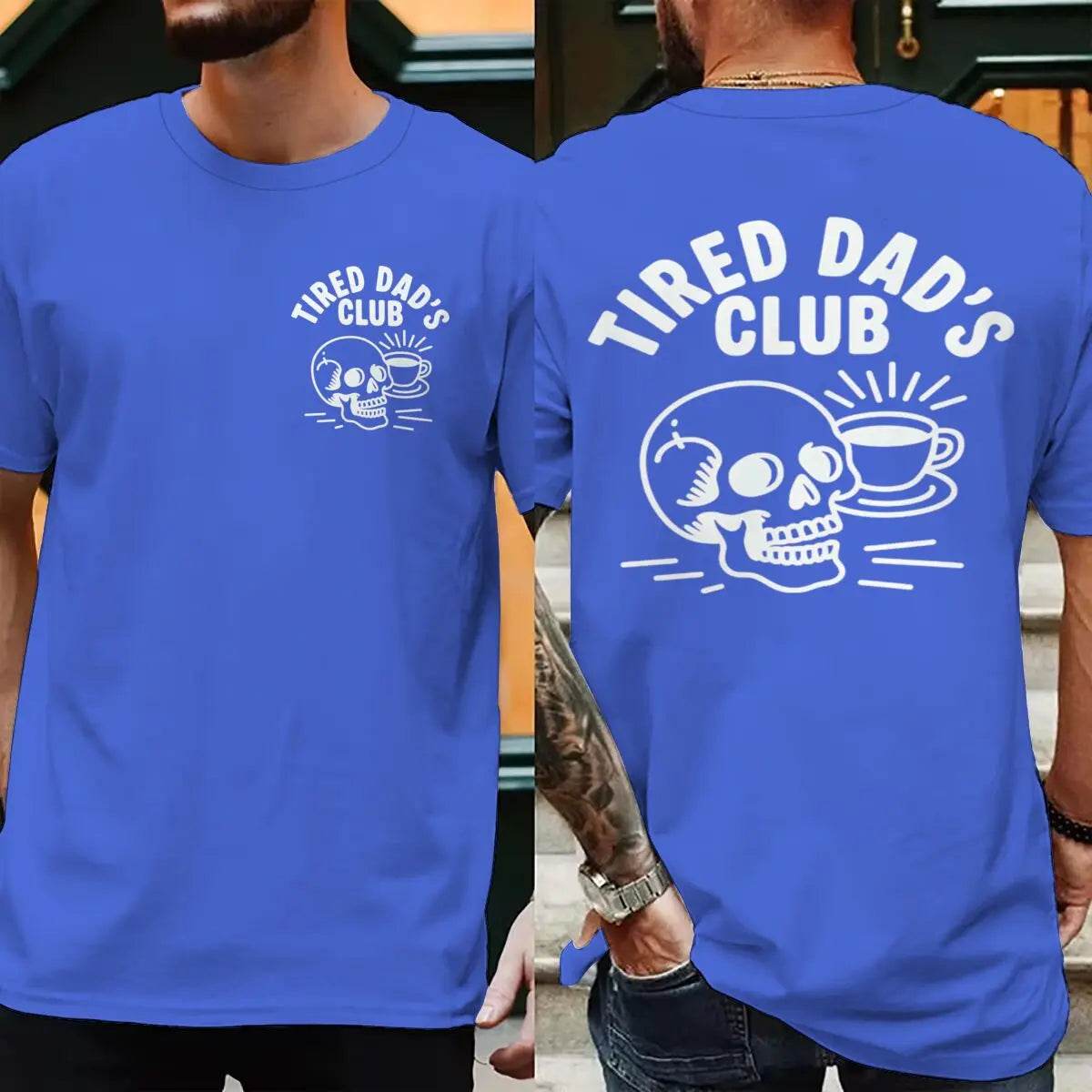 Men Creative Printing Short Sleeve Father's Day Gifts Casual Tops Mens Clothing Tired Dads Club Shirt Tired Dads Club T-shirts
