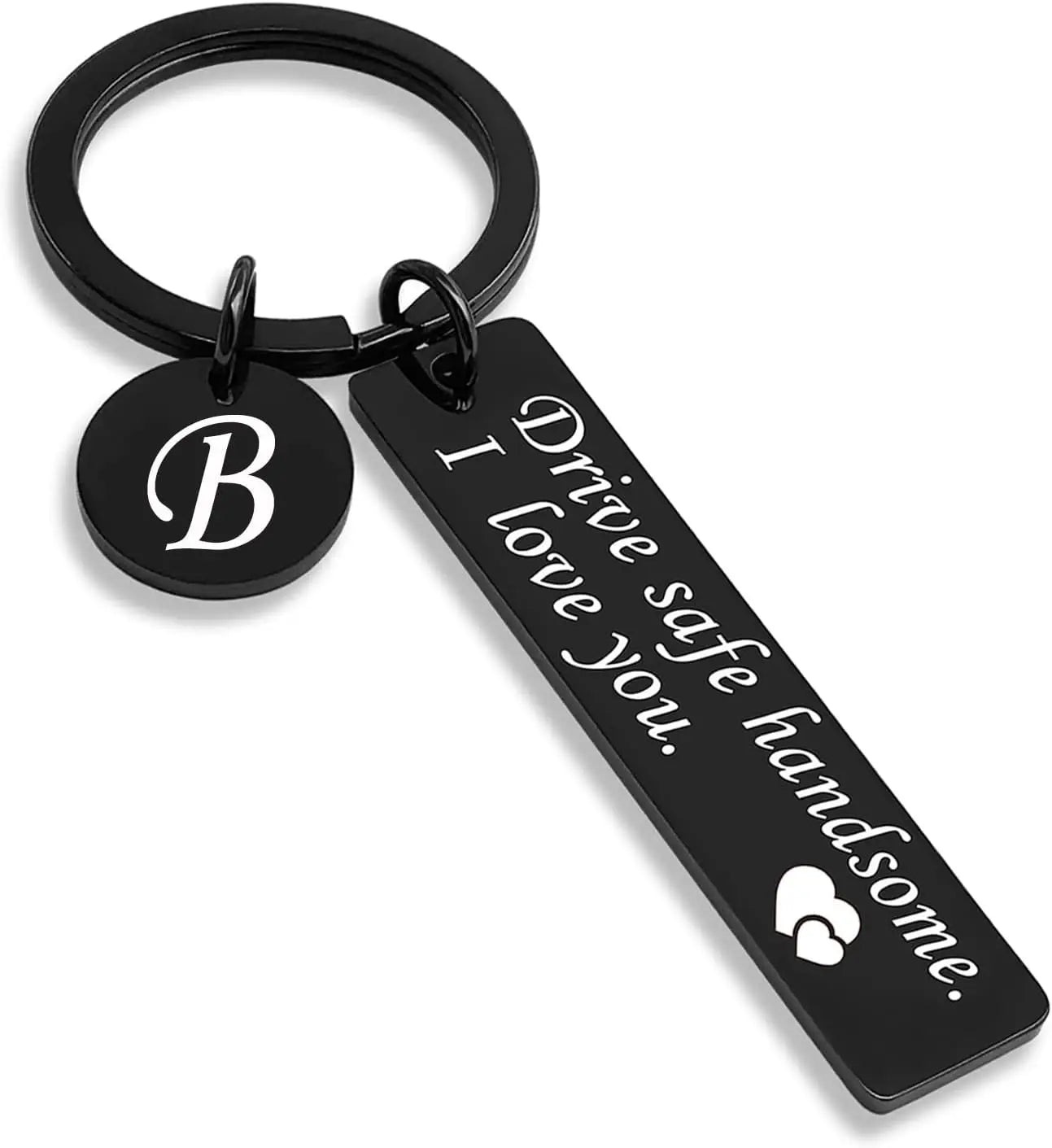 Drive Safe Keychain 26 Letters Key Chains Gifts for Boyfriend Couple Husband Dad Christmas Birthday Valentines Day Gifts