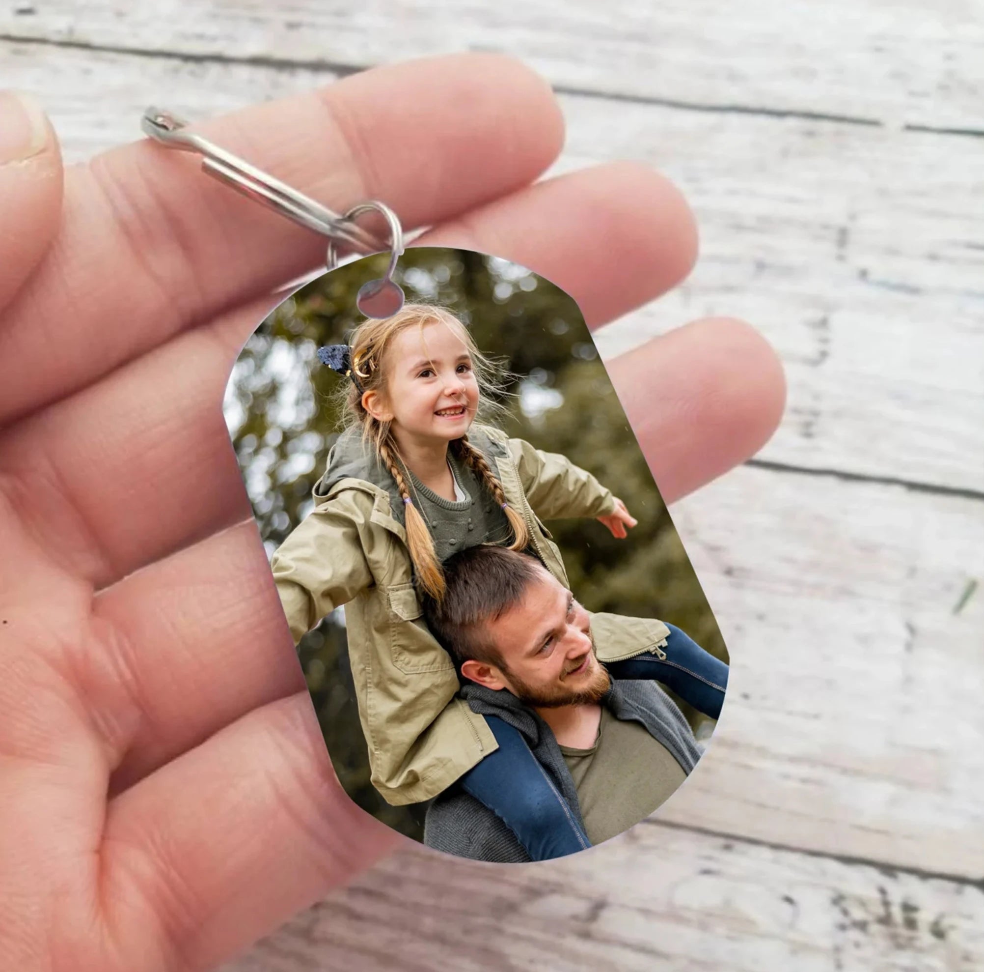 Personalized Drive Safe Keychain — Custom Photo Father's Day Gift for Dad