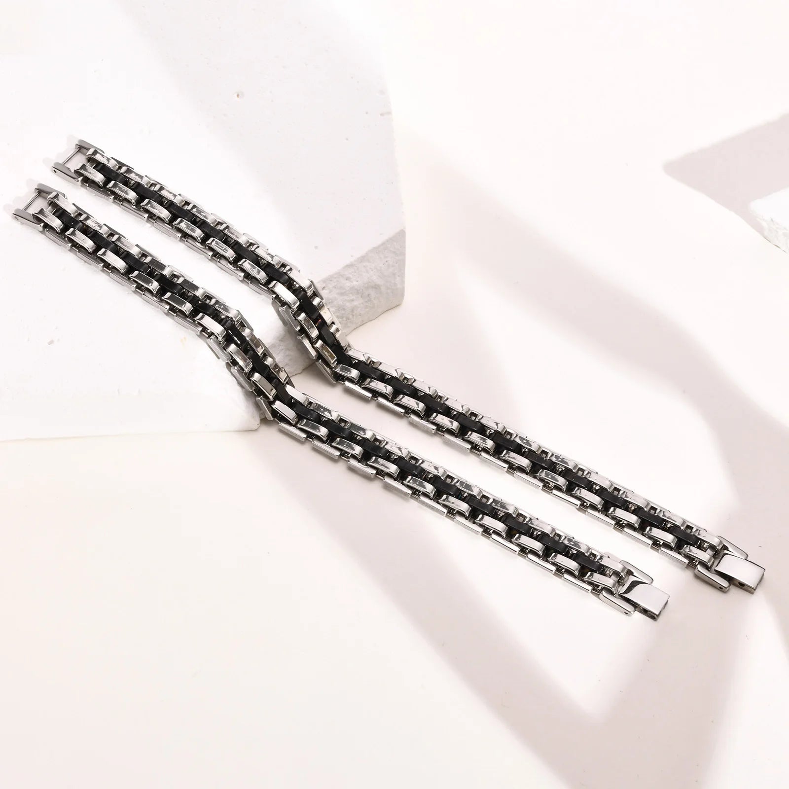 Vnox Stylish Strap Chain Bracelets for Men Gift Jewelry, 10.7MM Wide Stainless Steel Links Wristband, Father's Day Gift Dad