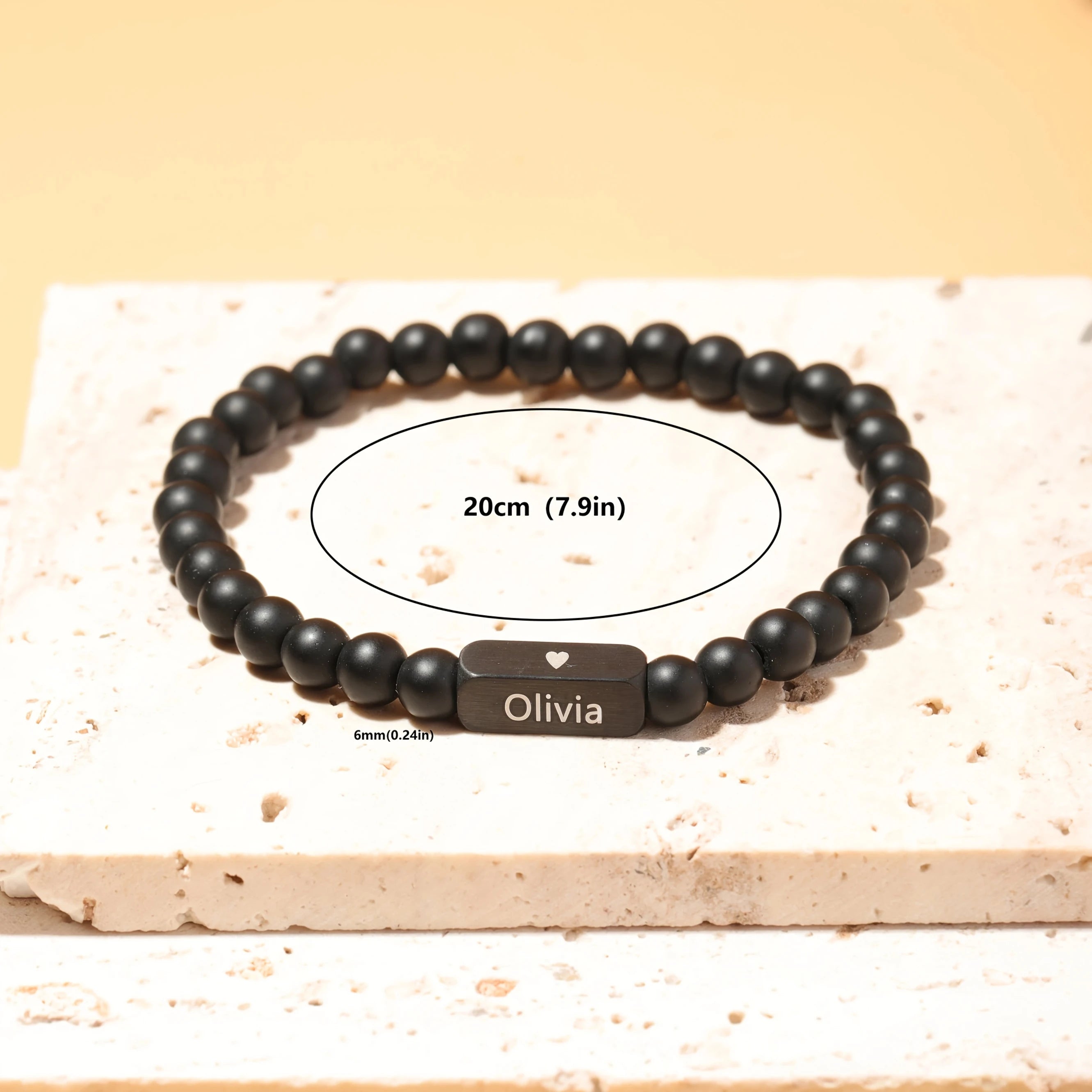 Customized 1-4 Name Men's Bracelet, Ideal Personalized Father's Gift For Father Husband Grandfather, Fashion Male Beads Bracelet