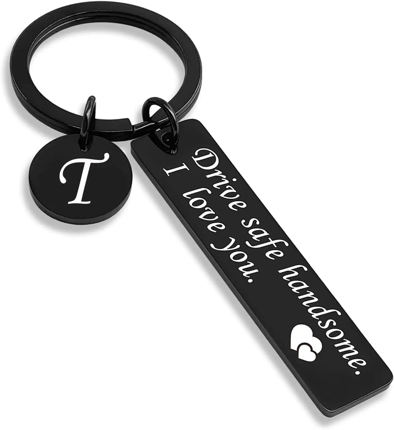 Drive Safe Keychain 26 Letters Key Chains Gifts for Boyfriend Couple Husband Dad Christmas Birthday Valentines Day Gifts