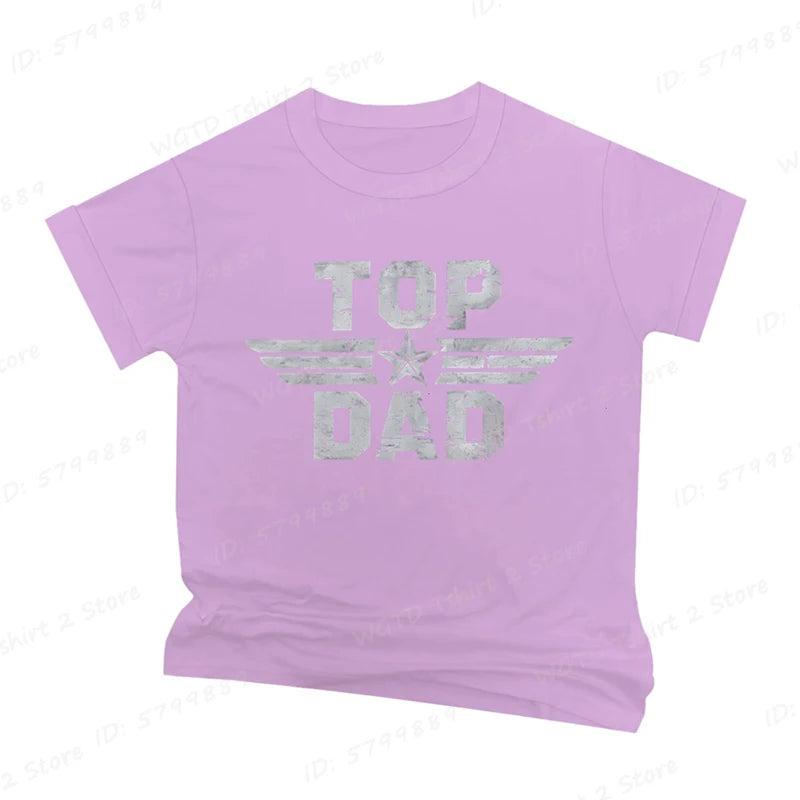 Top Dad Letter Print T-shirt, Men's Casual Comfy Short Sleeve Crew Neck Tees, Father's Day Tshirt, Dad Gifts, Men's Clothing