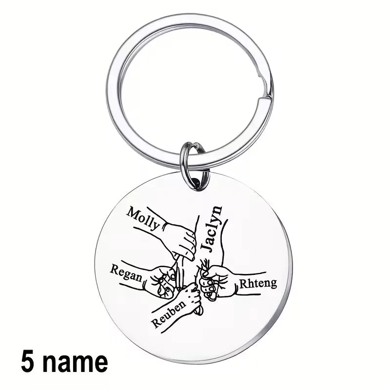 Creative Personalized Name Stainless Steel Key Tag Car Key Ornament Suitable for Father's Day Mother's Day Christmas Brother's H