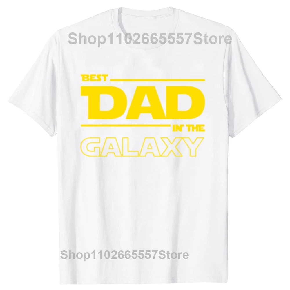 Best Dad In The Galaxy T-Shirt Funny Fathers Day Present Birthday Gifts For Dad Father Men Husband Summer Cotton T Shirt Tshirt