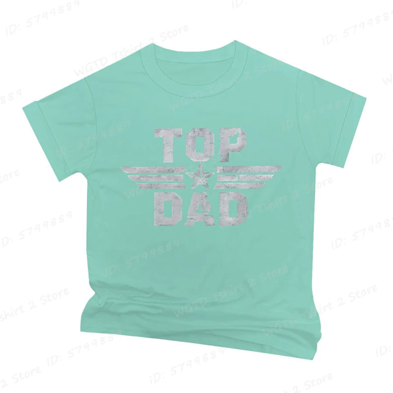 Top Dad Letter Print T-shirt, Men's Casual Comfy Short Sleeve Crew Neck Tees, Father's Day Tshirt, Dad Gifts, Men's Clothing