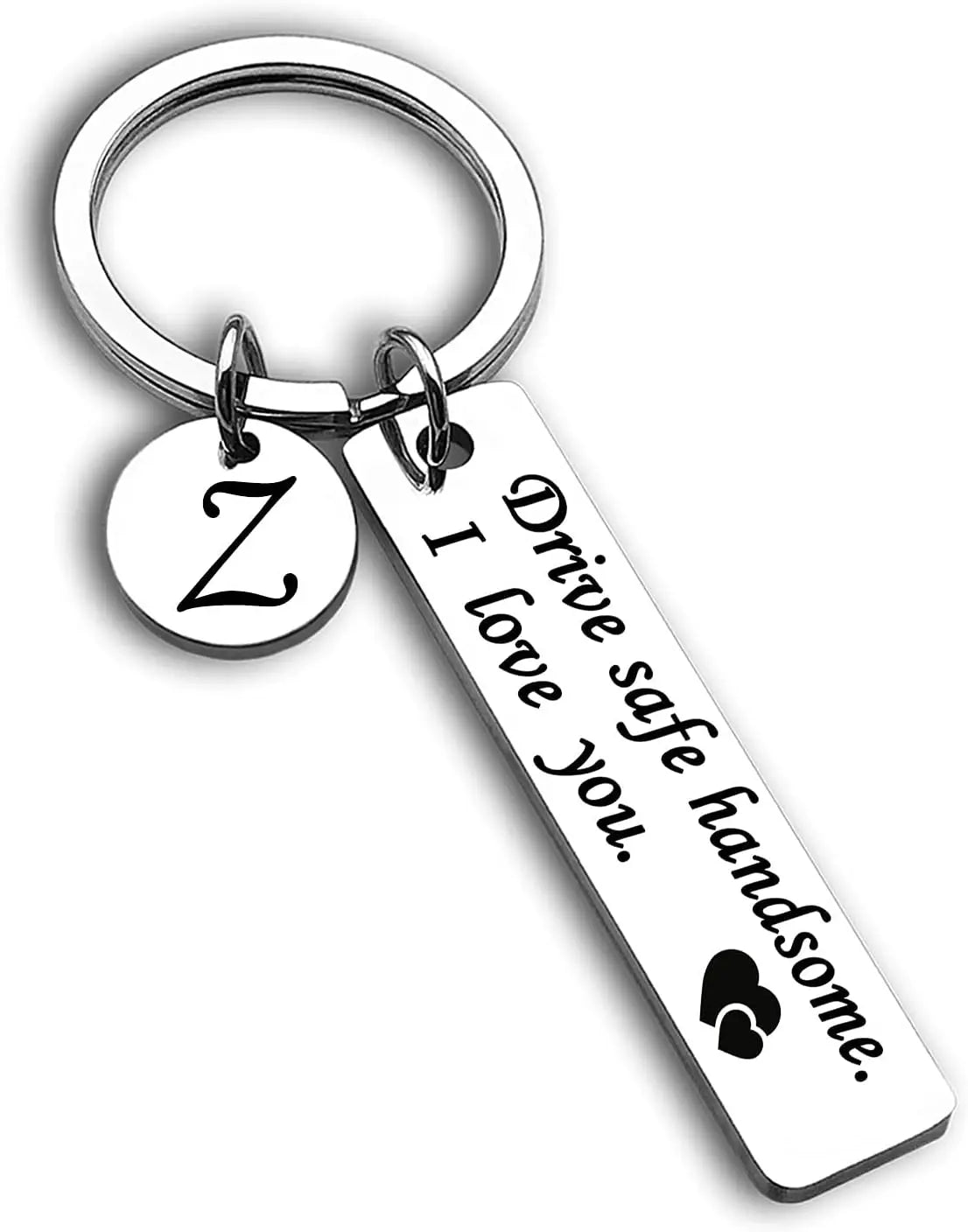 Drive Safe Keychain 26 Letters Key Chains Gifts for Boyfriend Couple Husband Dad Christmas Birthday Valentines Day Gifts