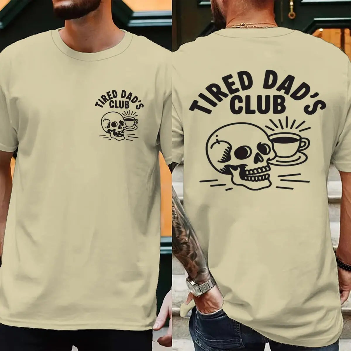 Men Creative Printing Short Sleeve Father's Day Gifts Casual Tops Mens Clothing Tired Dads Club Shirt Tired Dads Club T-shirts