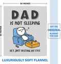 Dad Is Not Sleeping He's Just Resting His Eyes Funny Fleece Blanket Gift for Father Dad Joke Throw Home Decor Cozy Bedding