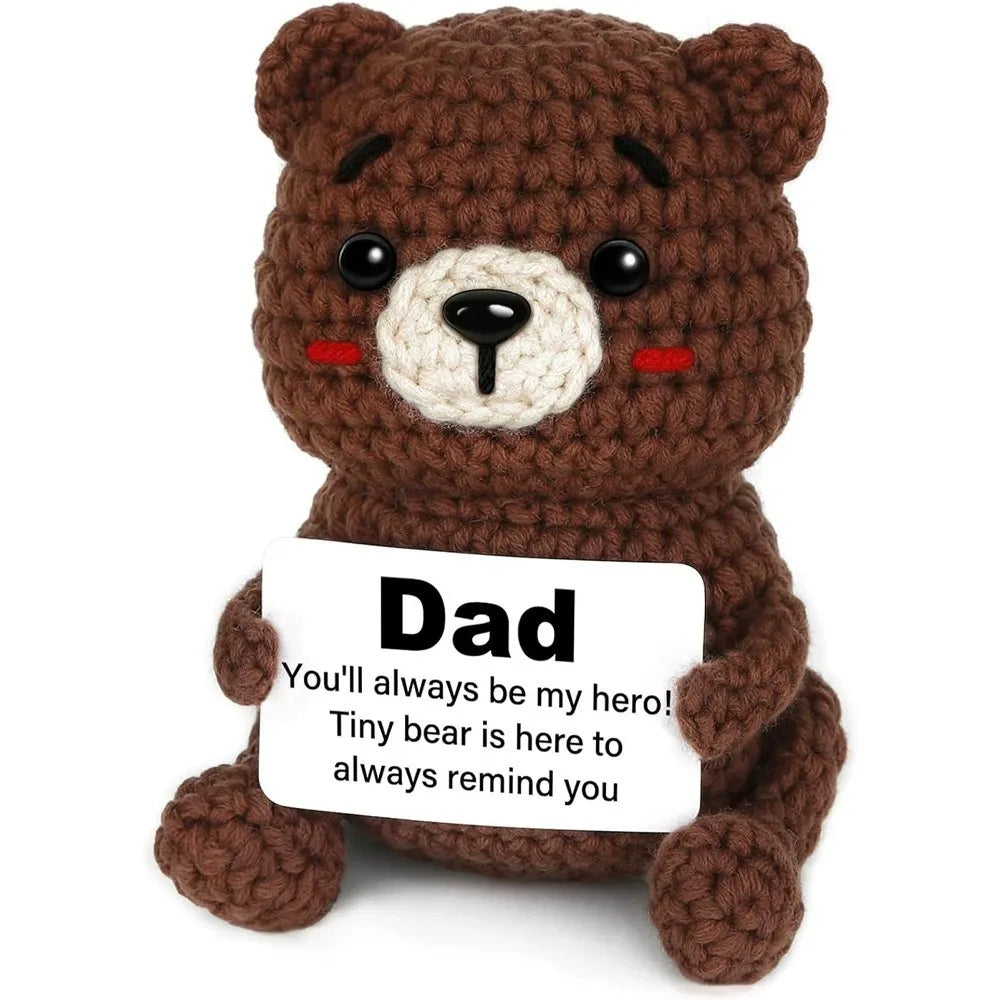 New Handmade Crochet Doll for Mom Dad Knitted Dog Positive Animal Dolls Birthday Fathers Mothers Day Custom Collectible Gift