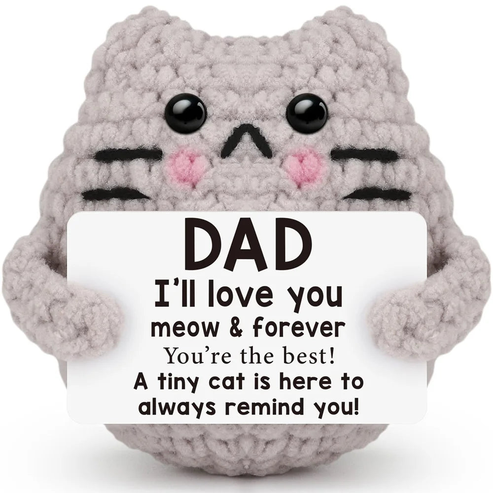 New Handmade Crochet Doll for Mom Dad Knitted Dog Positive Animal Dolls Birthday Fathers Mothers Day Custom Collectible Gift
