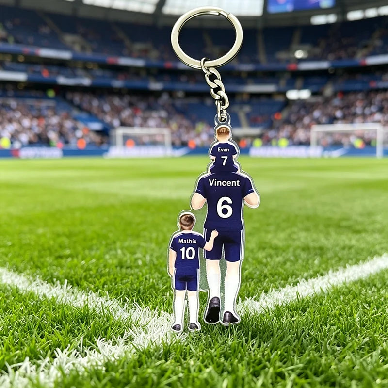 Custom Football Team Pendant Keychain Custom Football Player Team Name Number Personalized Custom Father's Day Keychain Dad Gift