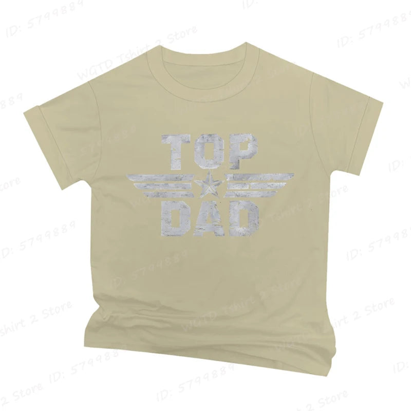 Top Dad Letter Print T-shirt, Men's Casual Comfy Short Sleeve Crew Neck Tees, Father's Day Tshirt, Dad Gifts, Men's Clothing