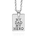 1pc "My Dad My Hero" Pendant Necklace Father's Day Gift Sentimental Keepsake Jewelry for Men