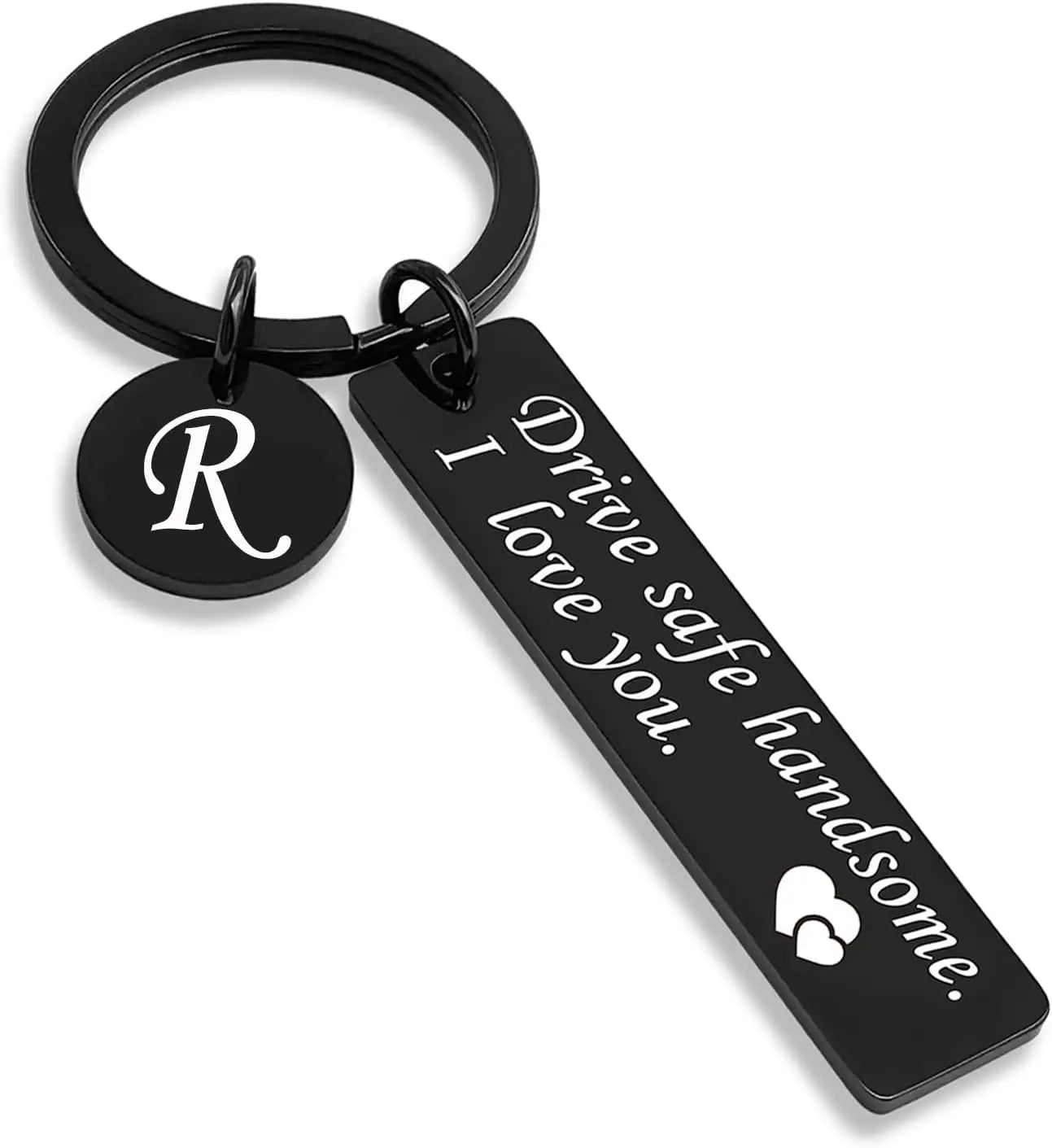Drive Safe Keychain 26 Letters Key Chains Gifts for Boyfriend Couple Husband Dad Christmas Birthday Valentines Day Gifts
