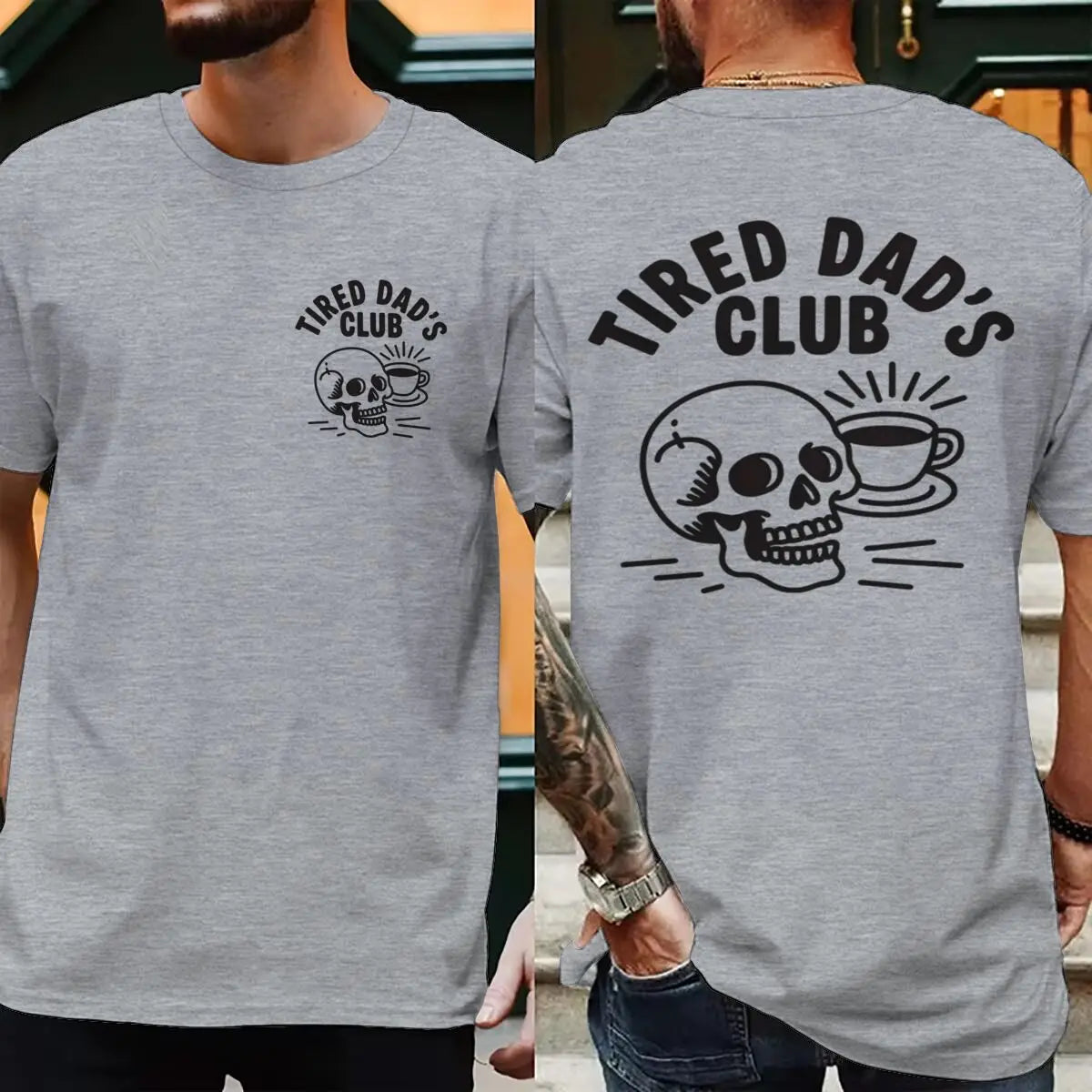 Men Creative Printing Short Sleeve Father's Day Gifts Casual Tops Mens Clothing Tired Dads Club Shirt Tired Dads Club T-shirts
