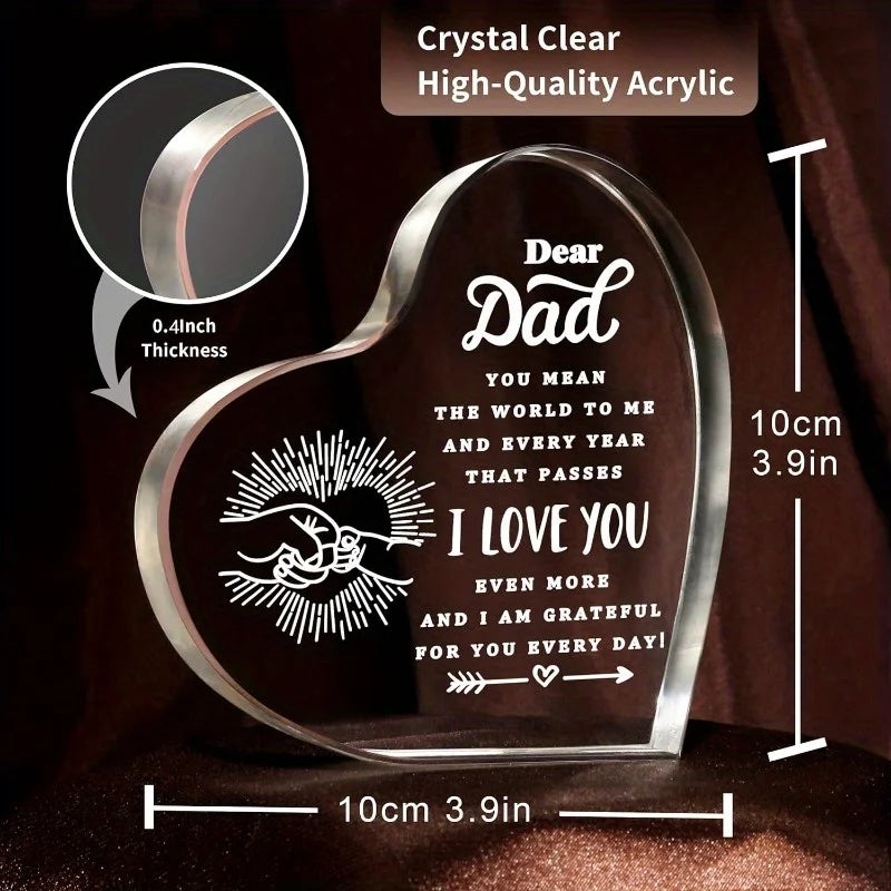 Engraved Dad Heart - Sentimental Paperweight Gift for All Occasions
