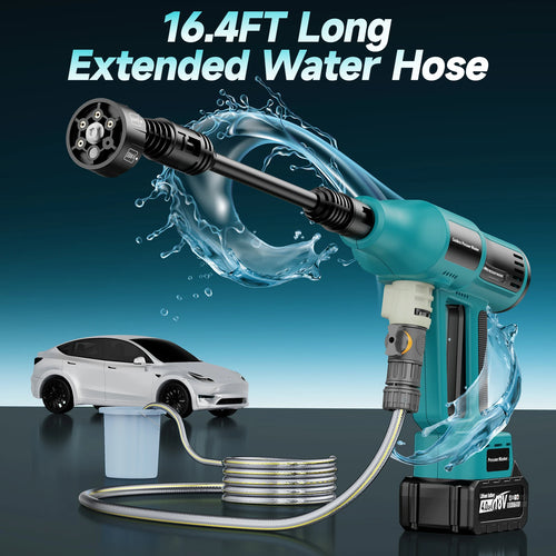 Cordless Pressure Washer, 6-in-1 Nozzle Battery Powered Pressure Washer, 700PIS Handheld Portable Power Washer with 4.0Ah Battery & Charger for Car