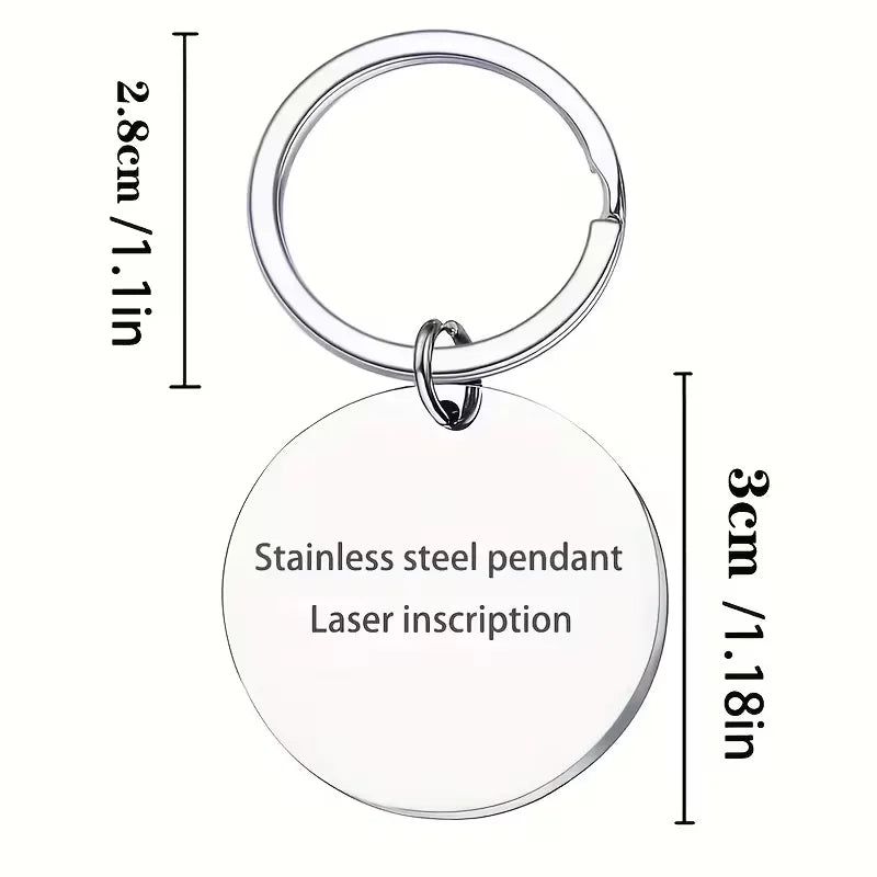 Creative Personalized Name Stainless Steel Key Tag Car Key Ornament Suitable for Father's Day Mother's Day Christmas Brother's H