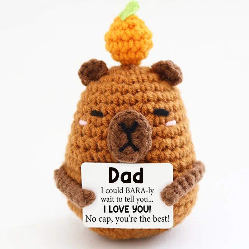 New Handmade Crochet Doll for Mom Dad Knitted Dog Positive Animal Dolls Birthday Fathers Mothers Day Custom Collectible Gift