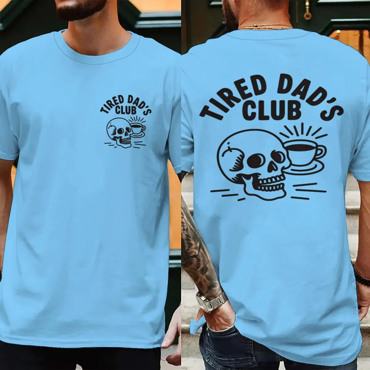Men Creative Printing Short Sleeve Father's Day Gifts Casual Tops Mens Clothing Tired Dads Club Shirt Tired Dads Club T-shirts