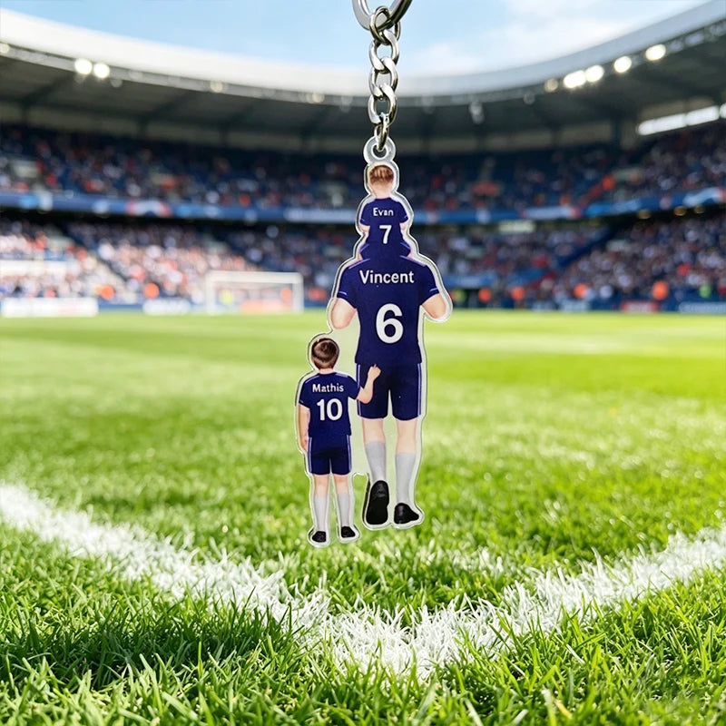Custom Football Team Pendant Keychain Custom Football Player Team Name Number Personalized Custom Father's Day Keychain Dad Gift