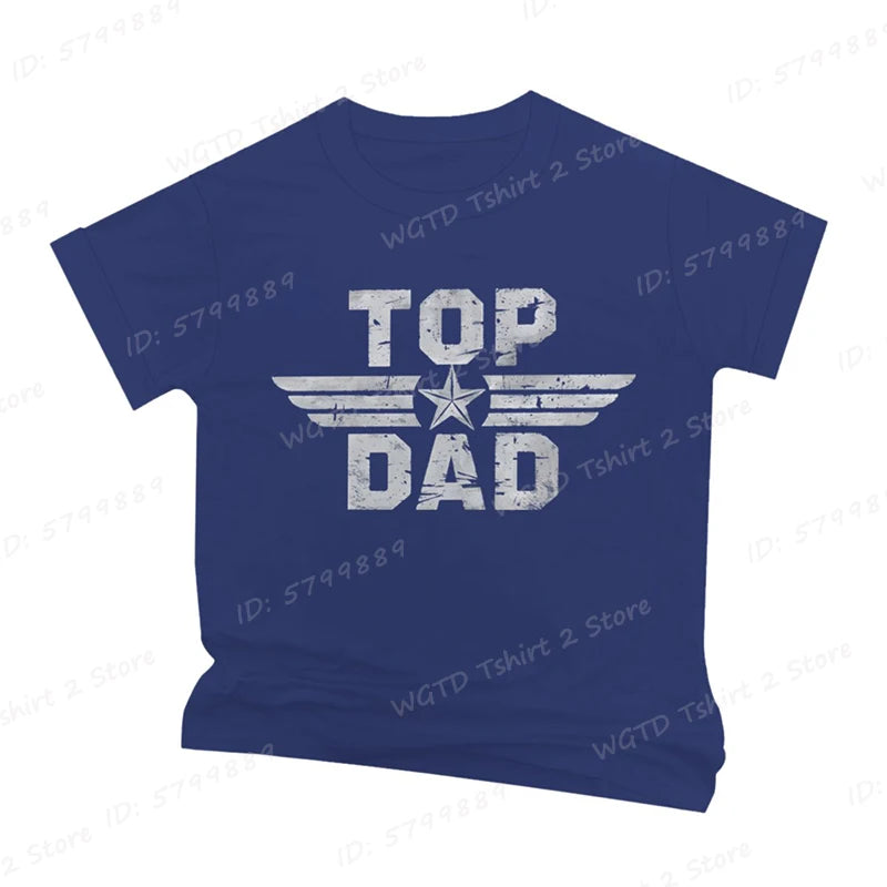 Top Dad Letter Print T-shirt, Men's Casual Comfy Short Sleeve Crew Neck Tees, Father's Day Tshirt, Dad Gifts, Men's Clothing