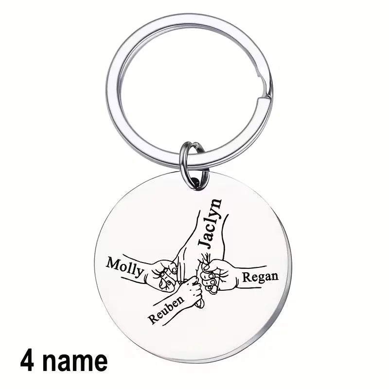 Creative Personalized Name Stainless Steel Key Tag Car Key Ornament Suitable for Father's Day Mother's Day Christmas Brother's H